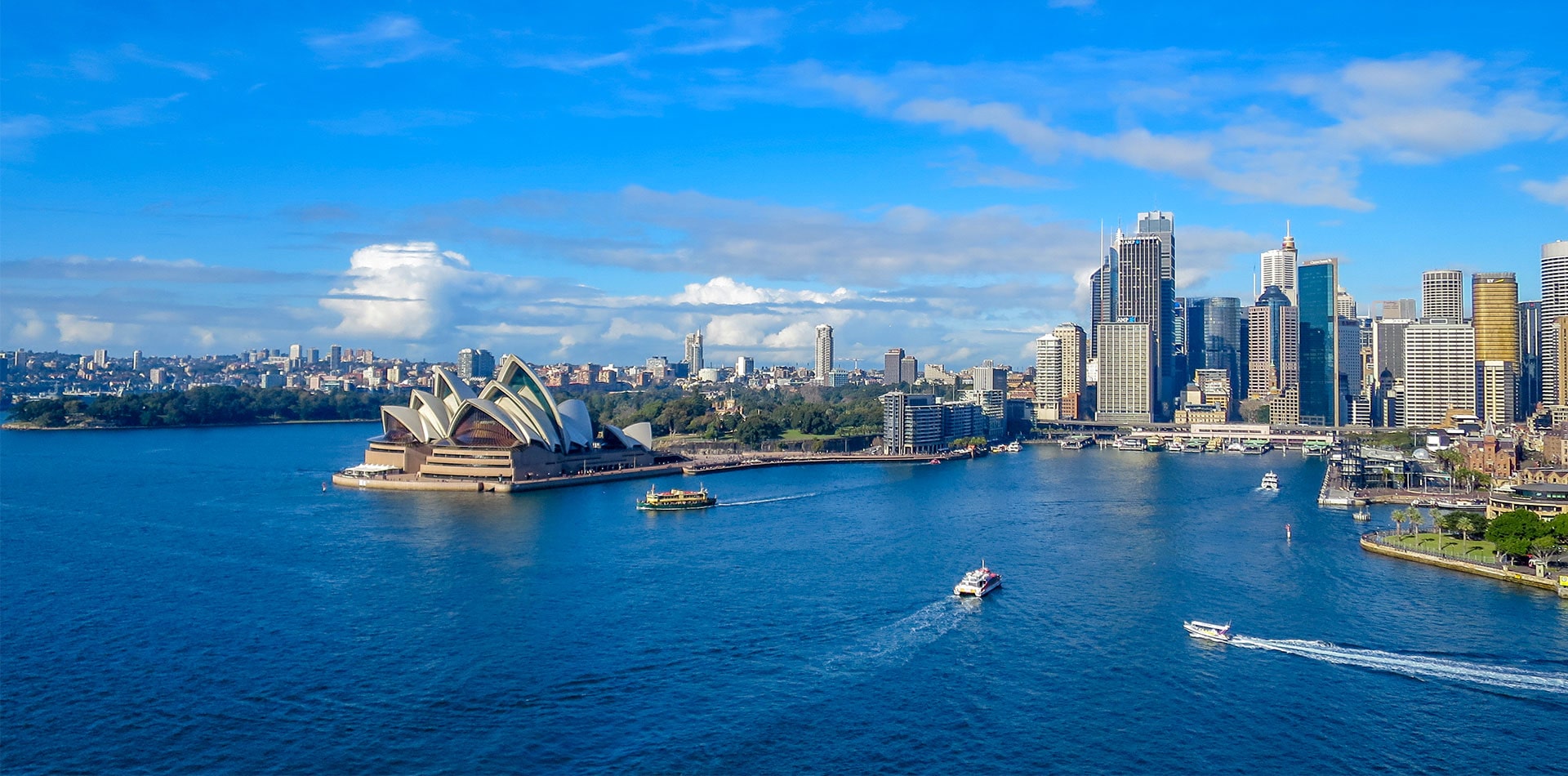 View of Sydney harbour with Opera house, Australia