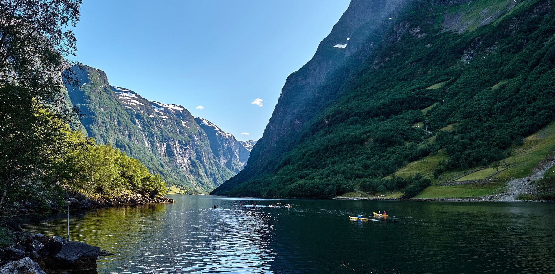 Kayaks on the Nordfjord, Norway