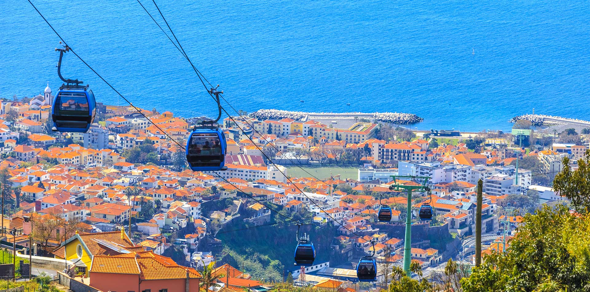 Cable cars over Funchal, Madeira