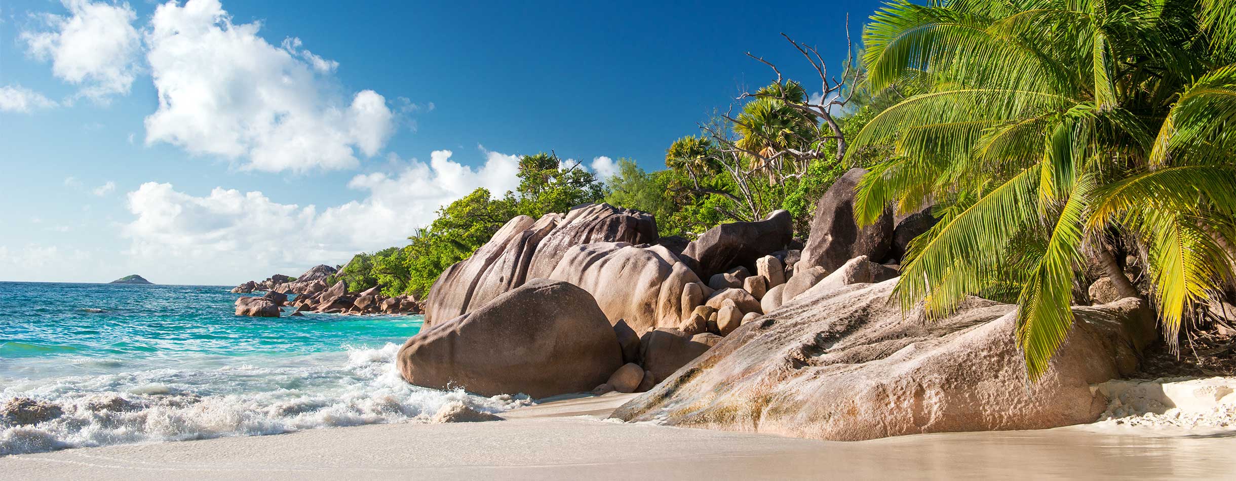 Beautiful tropical beach Anse Lazio, Praslin on the Seychelles