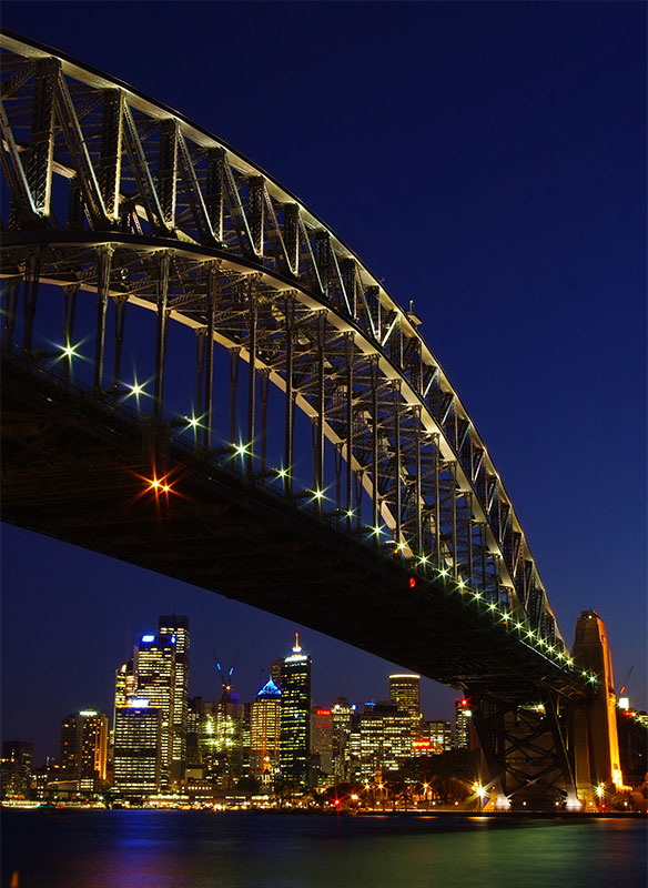View of Sydney bridge at night, Australia