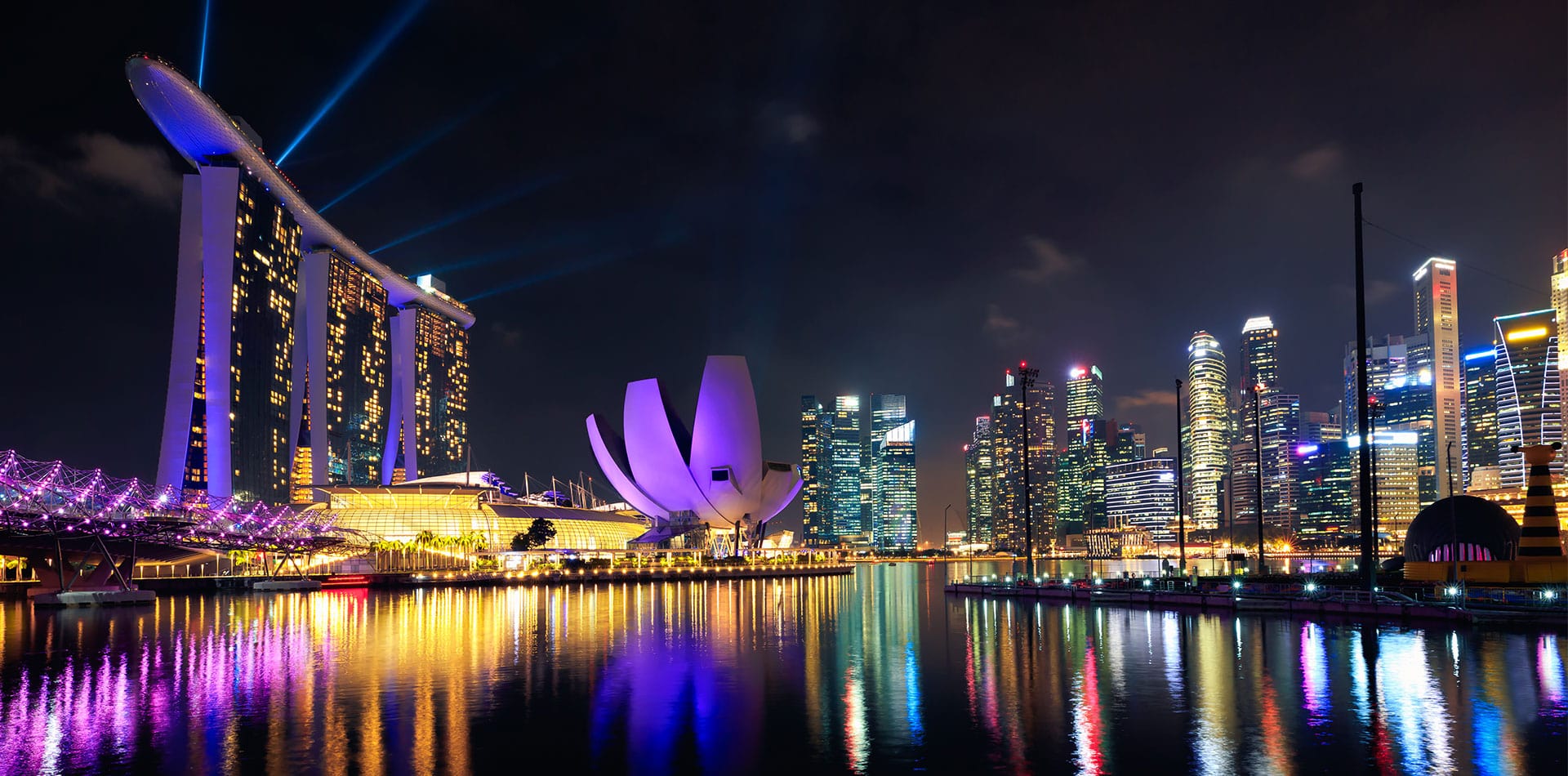 Evening view of Singapore, Asia