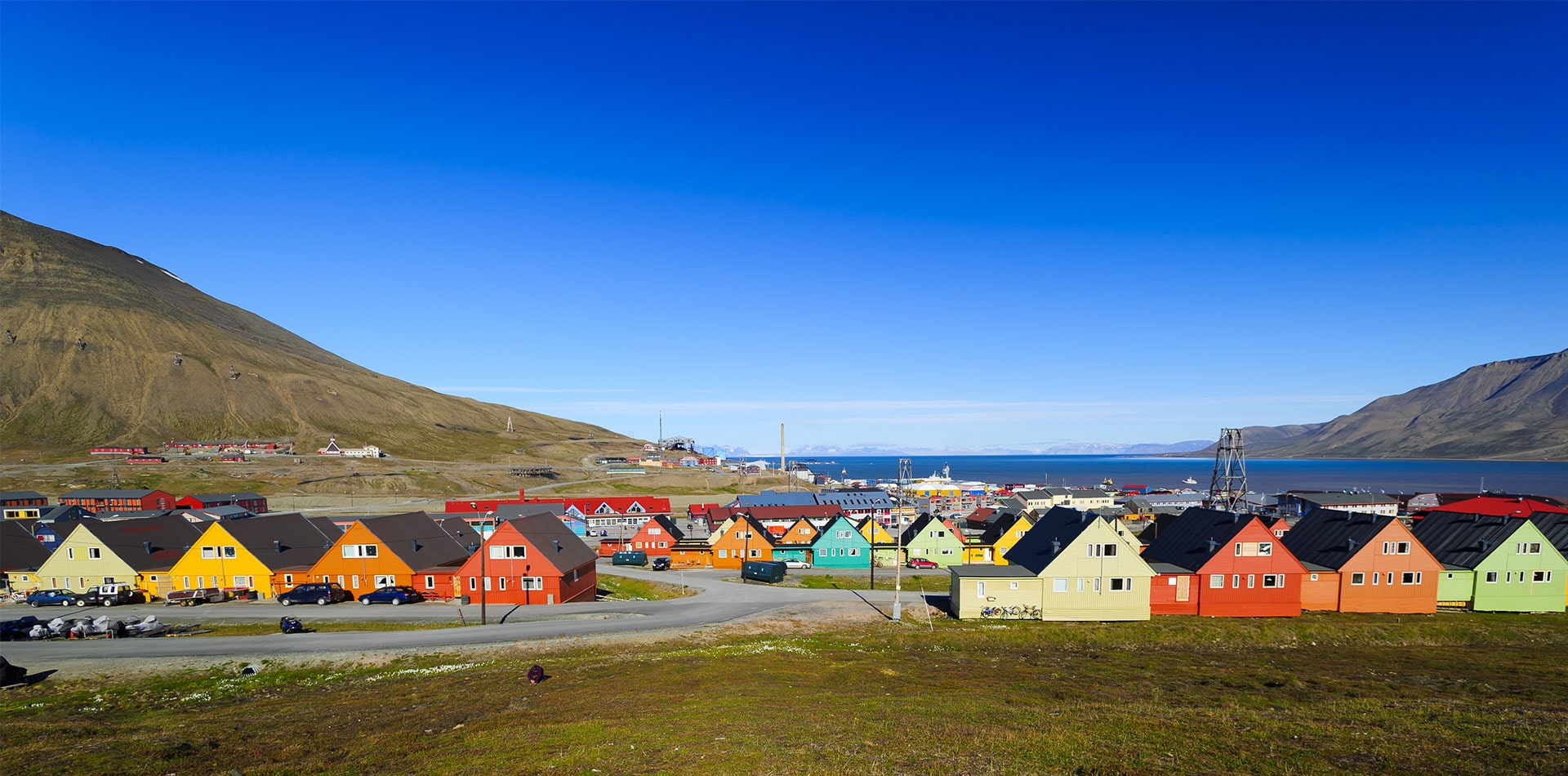 Colourful houses in Longyearbyen, Spitsbergen