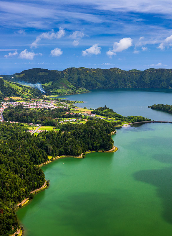 Beautiful view of Seven Cities Lake, Lagoa das Sete Cidades, Azores