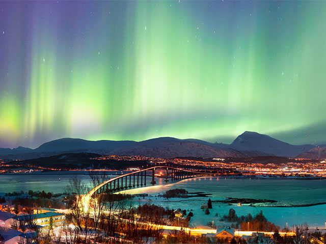 Northern lights over Tromso, Norway