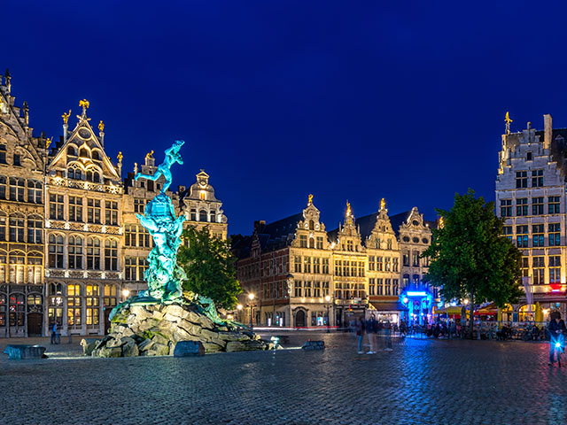 The Great market square in Antwerp, Belgium