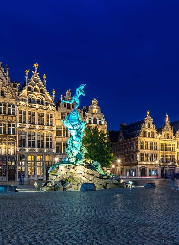 The Great market square in Antwerp, Belgium