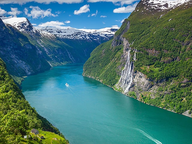 Seven sisters waterfall in Geirangerfjord, Norway