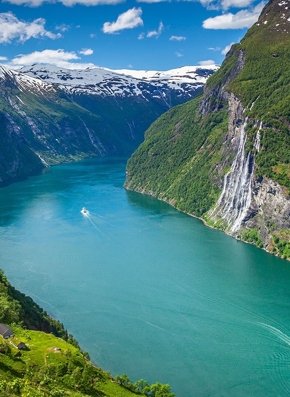 Seven sisters waterfall in Geirangerfjord, Norway