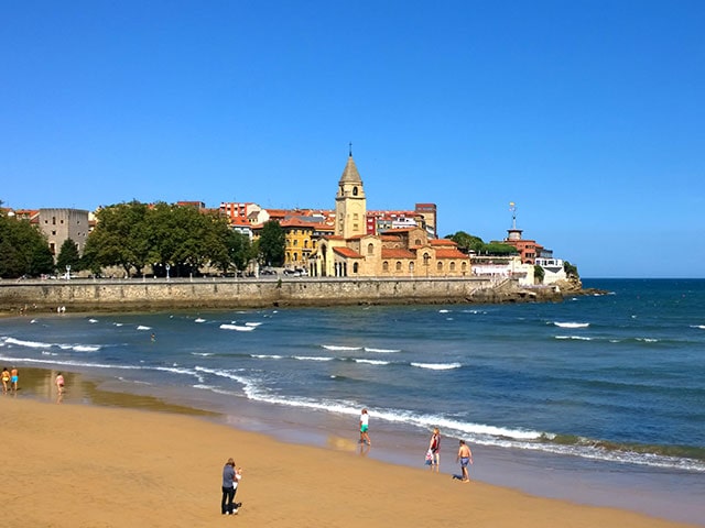 Beach views in Gijon, Spain