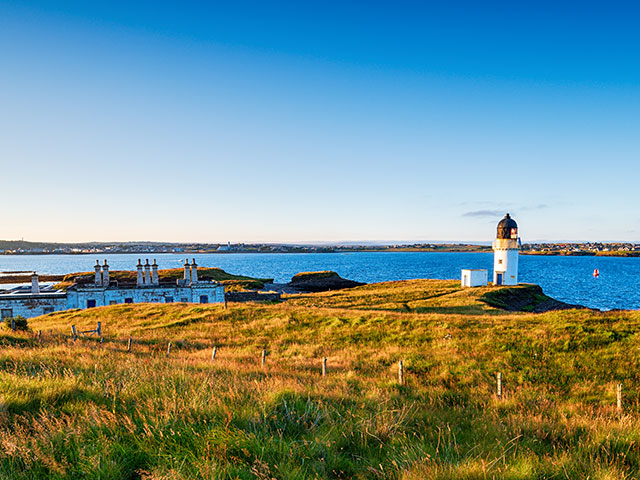 Lighthouse at Arnish Point overlooking Stornoway Harbour
