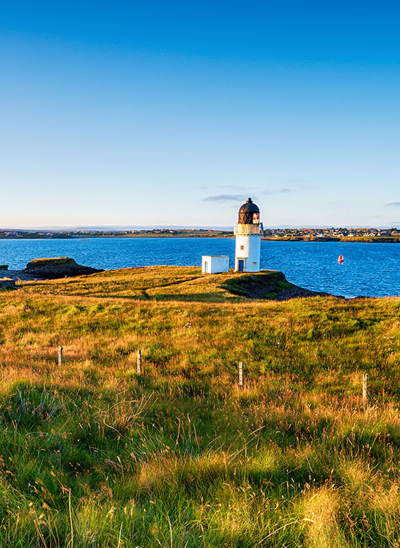 Lighthouse at Arnish Point overlooking Stornoway Harbour