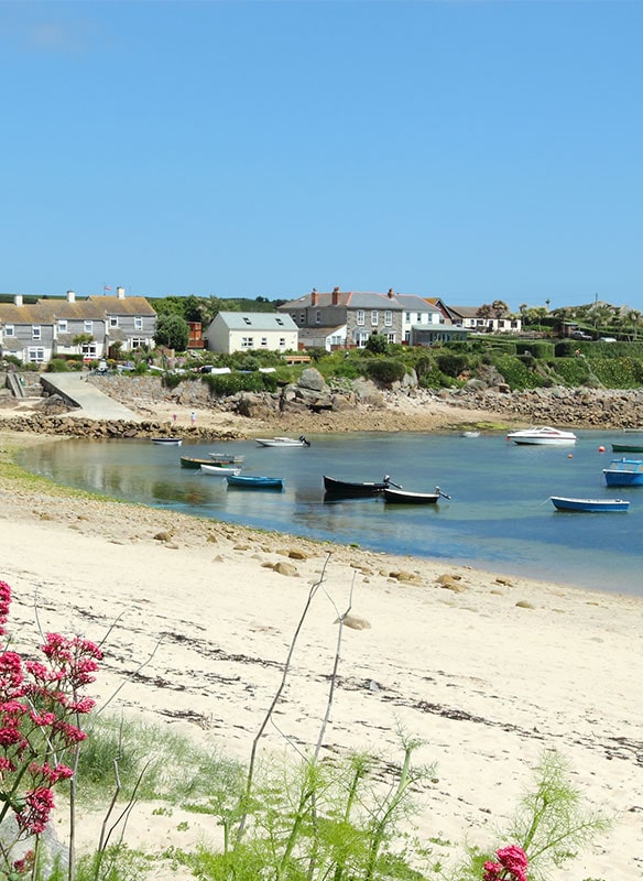 Beach in St. Mary's, Isles of Scilly, Cornwall UK.