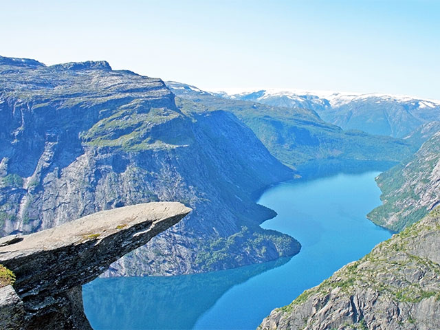 View of Trolltunga cliff, Norway