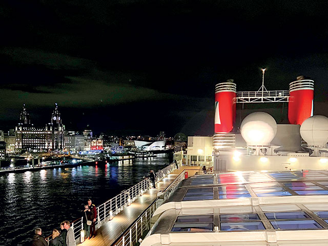 Borealis docked in Liverpool, early evening