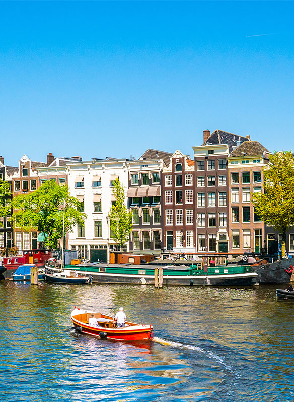 Views of Canals in Amsterdam, Netherlands