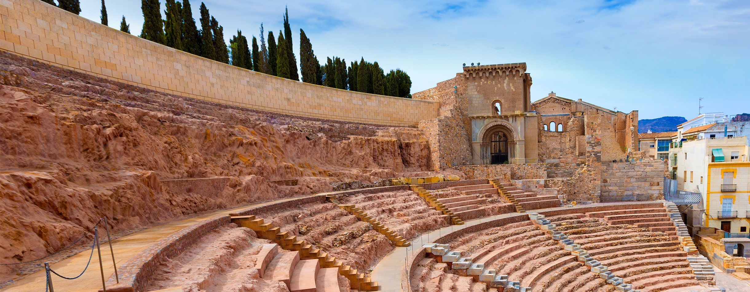 Cartagena Roman Amphitheater in Murcia at Spain