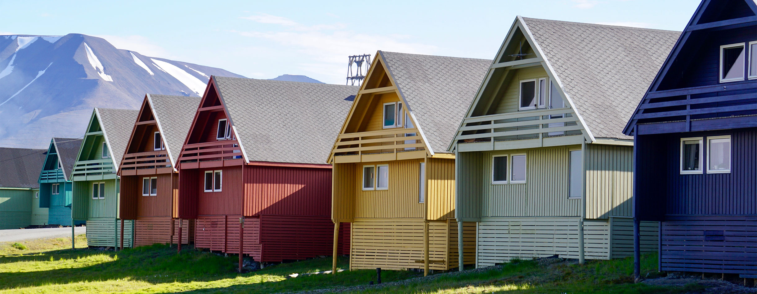 Colourful houses in Longyearbyen, Spitsbergen