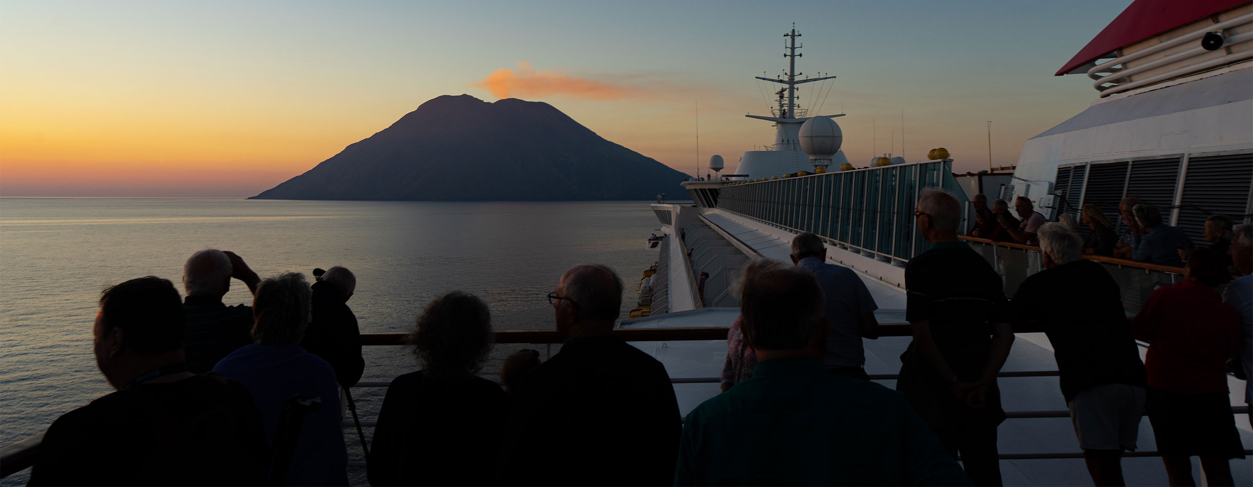 Balmoral cruising by Stromboli, Italy