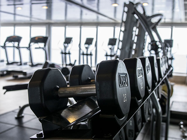 Dumbbells ready to use in our Fitness Centre 