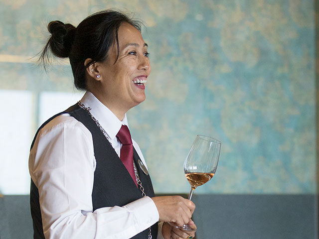 Sommelier hosting a wine tasting session