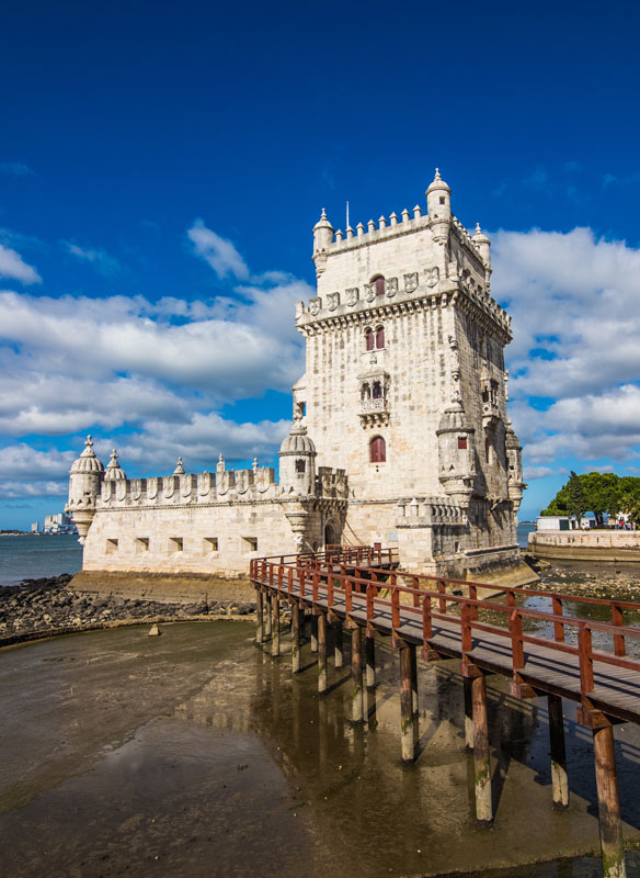 Belem tower - fortified building fort on an island in the River Tagus Belem tower - fortified building fort on an island in the River Tagus