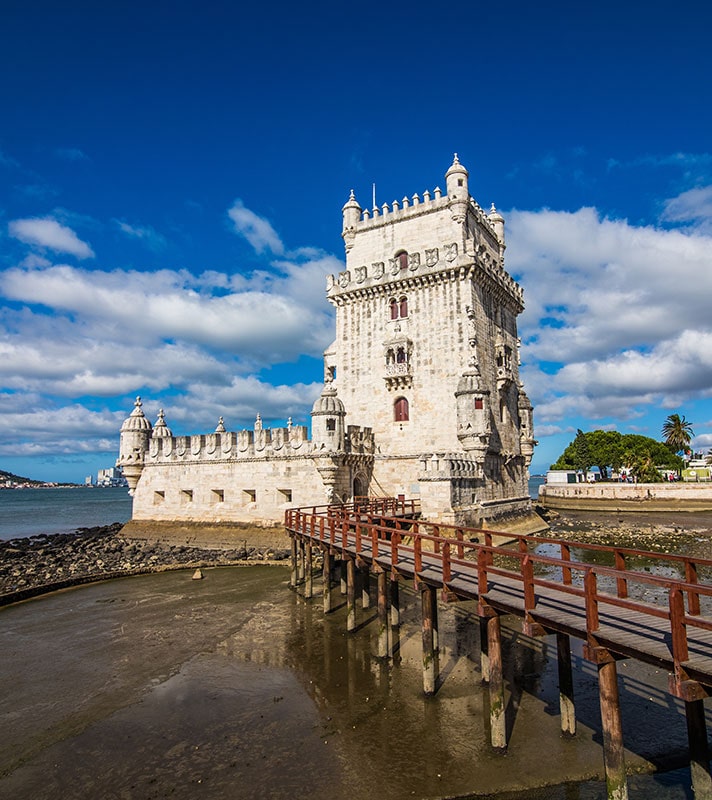 Belem tower - fortified building fort on an island in the River Tagus Belem tower - fortified building fort on an island in the River Tagus