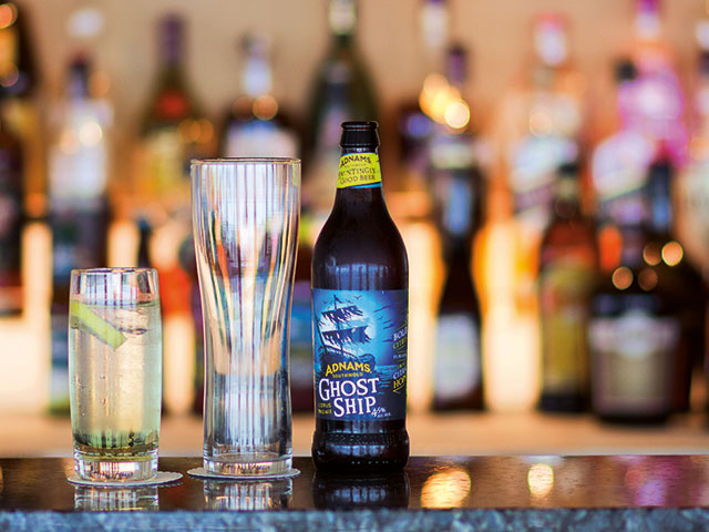 Local beer on the bar