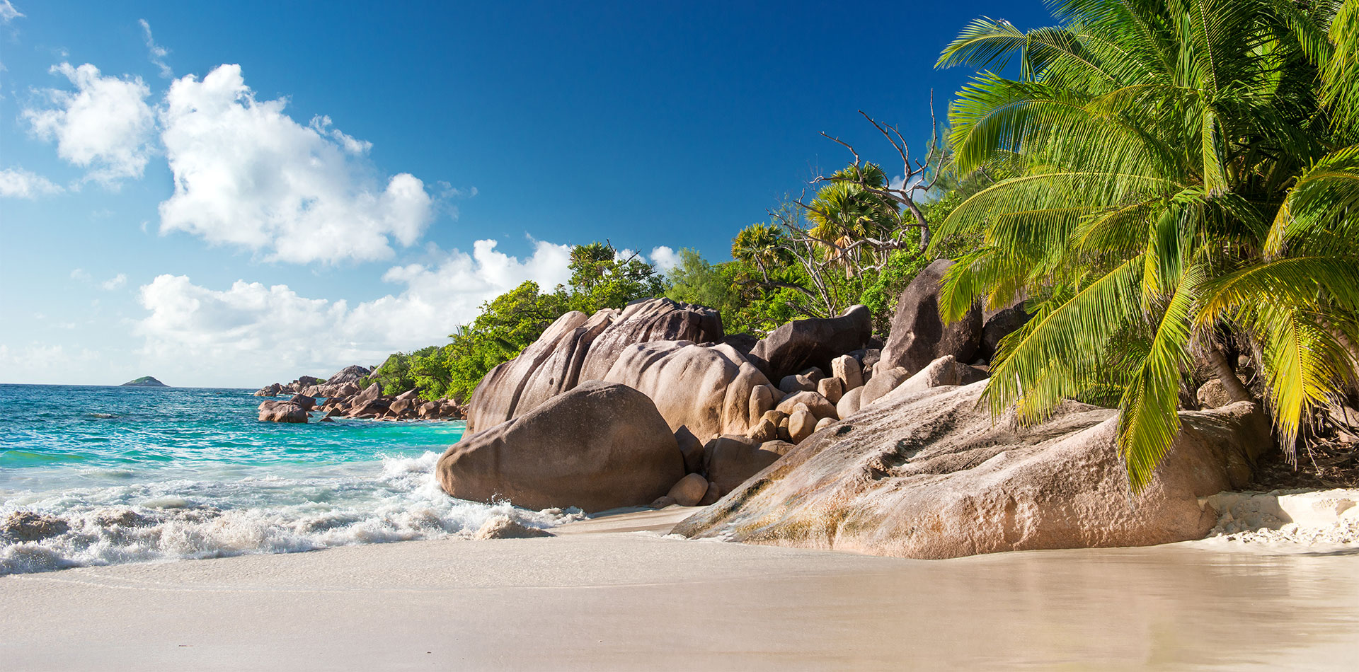 Beautiful beach on Praslin island, Seychelles