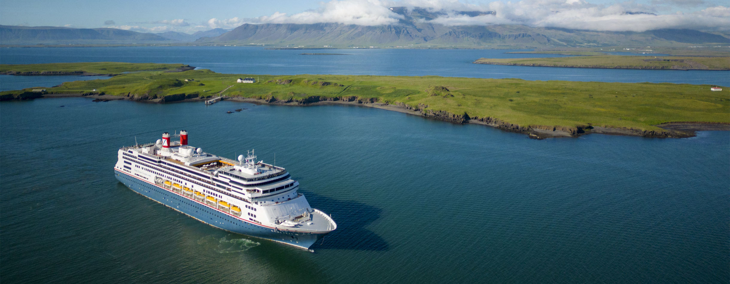 Borealis sailing into Reykjavik, Iceland