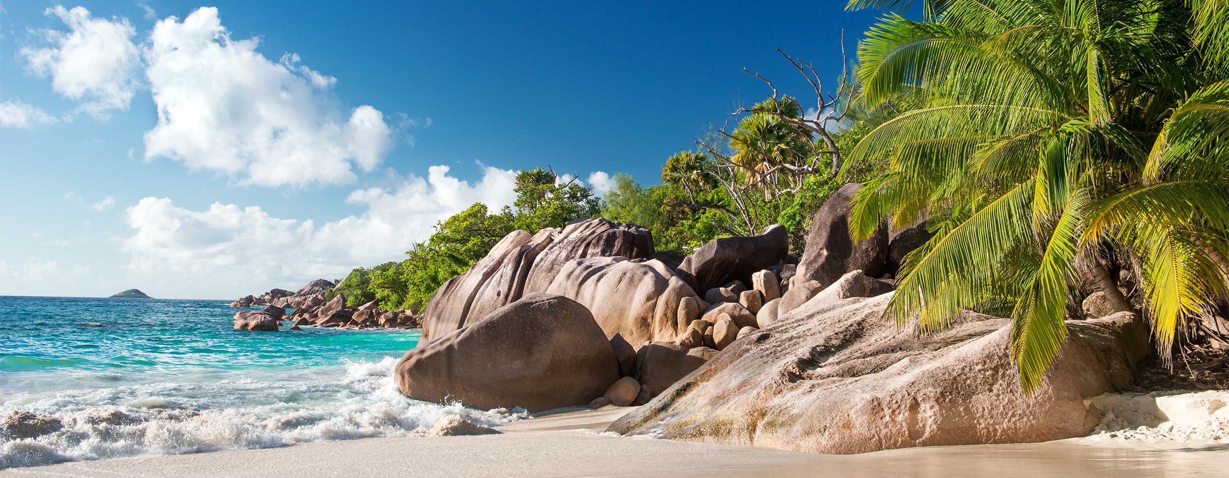 Beautiful beach in Praslin Island, Seychelles