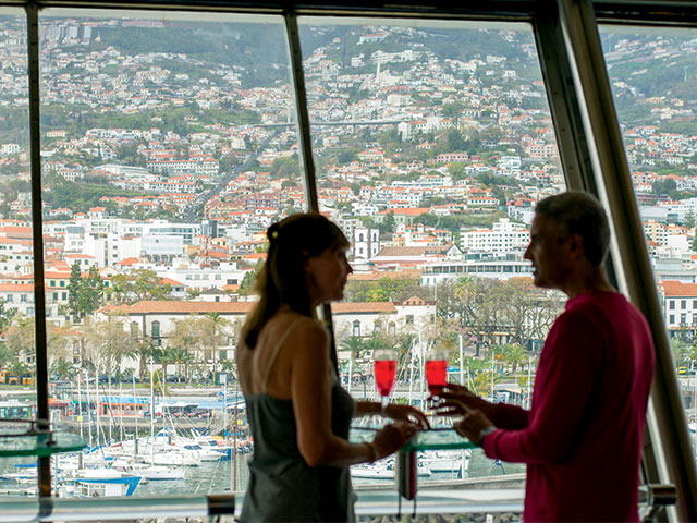 Guests enjoying drinks with a view from the Observatory, Balmoral