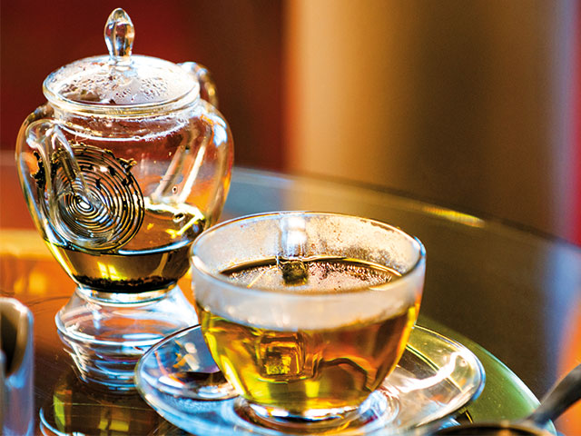 Oriental tea and tea pot