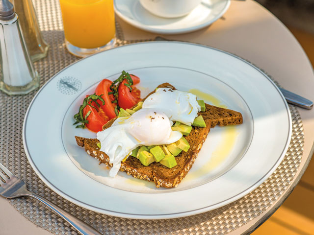 Poached eggs and avocado on toast