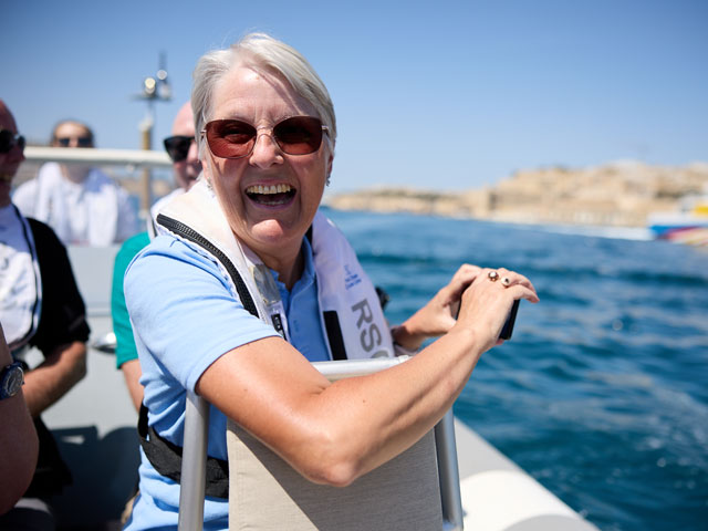 Lady enjoy RIB boat trip