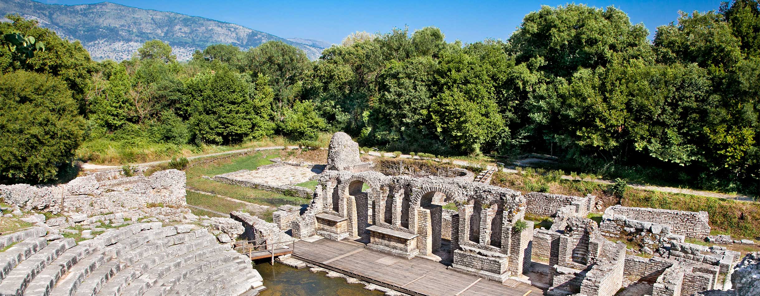 Amphitheater- Remains of the ancient Baptistery at Butrint, Albania