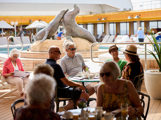 Group enjoying lunch in our Poolside Restaurant 