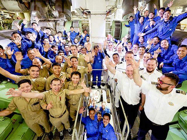 Motor crew on board Borealis