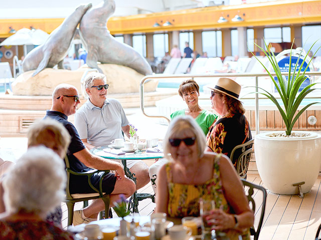 Guests enjoying lunch at the Poolside, Borealis