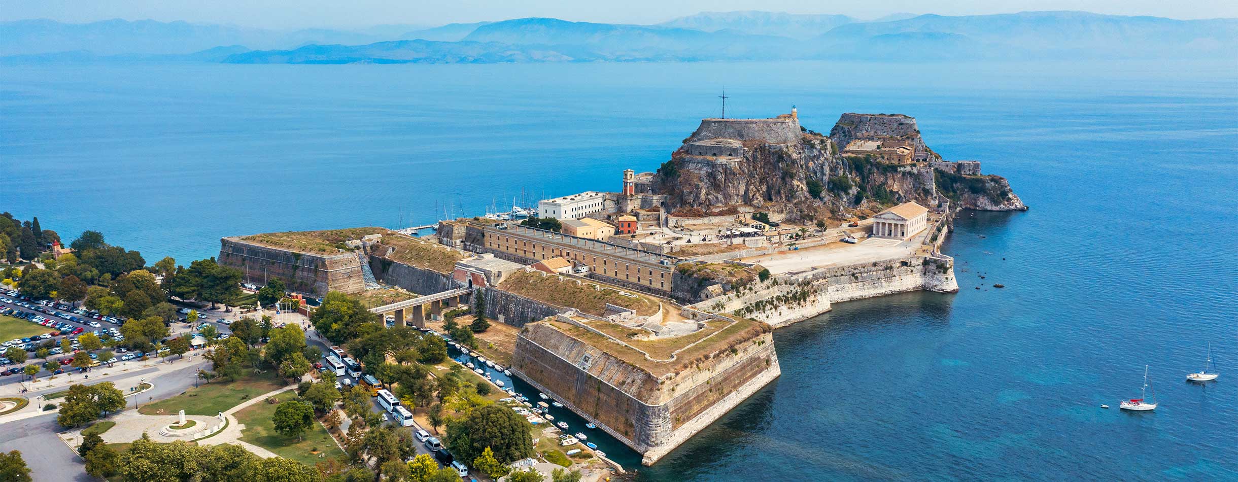 The old Venetian fortress of Corfu town, Corfu, Greece.
