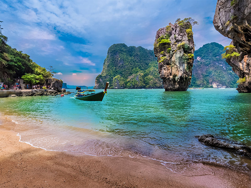 James Bond island and famous Khao Phing Kan Phi stone in Thailand