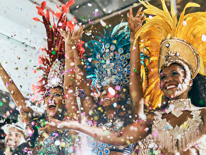 Samba dancers at the Rio Carnival, Brazil