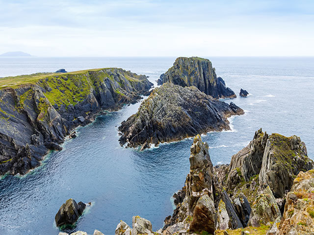 Rugged landscape at Malin Head, County Donegal, Ireland.