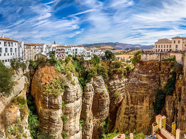 Houses on cliffs in Rhonda, Spain