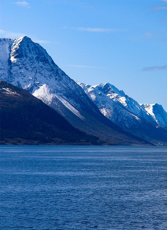 Winter views of Nordfjord, Norway