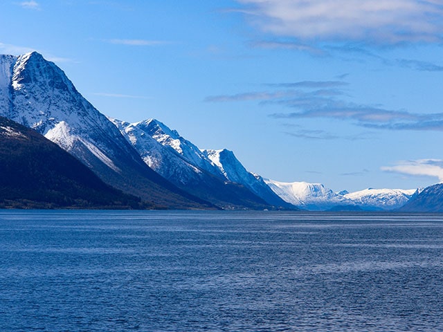 Winter views of Nordfjord, Norway