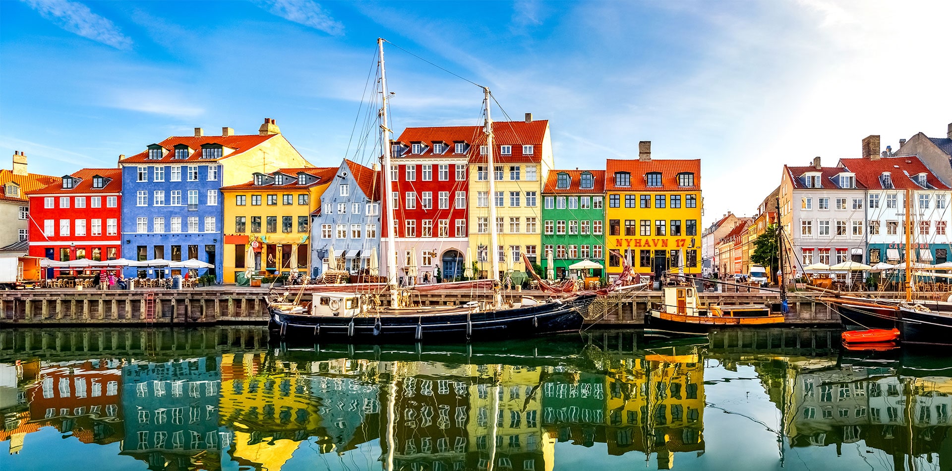 Famous old Nyhavn port, Copenhagen, Denmark