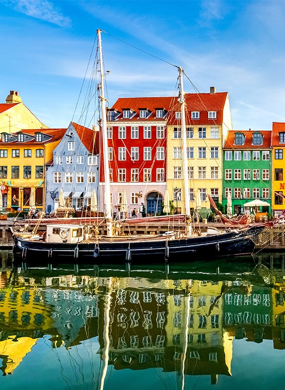 Famous old Nyhavn port, Copenhagen, Denmark