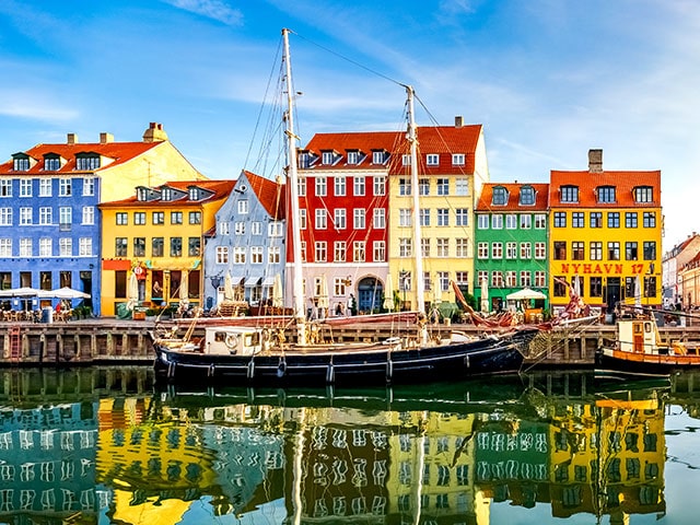 Famous old Nyhavn port, Copenhagen, Denmark