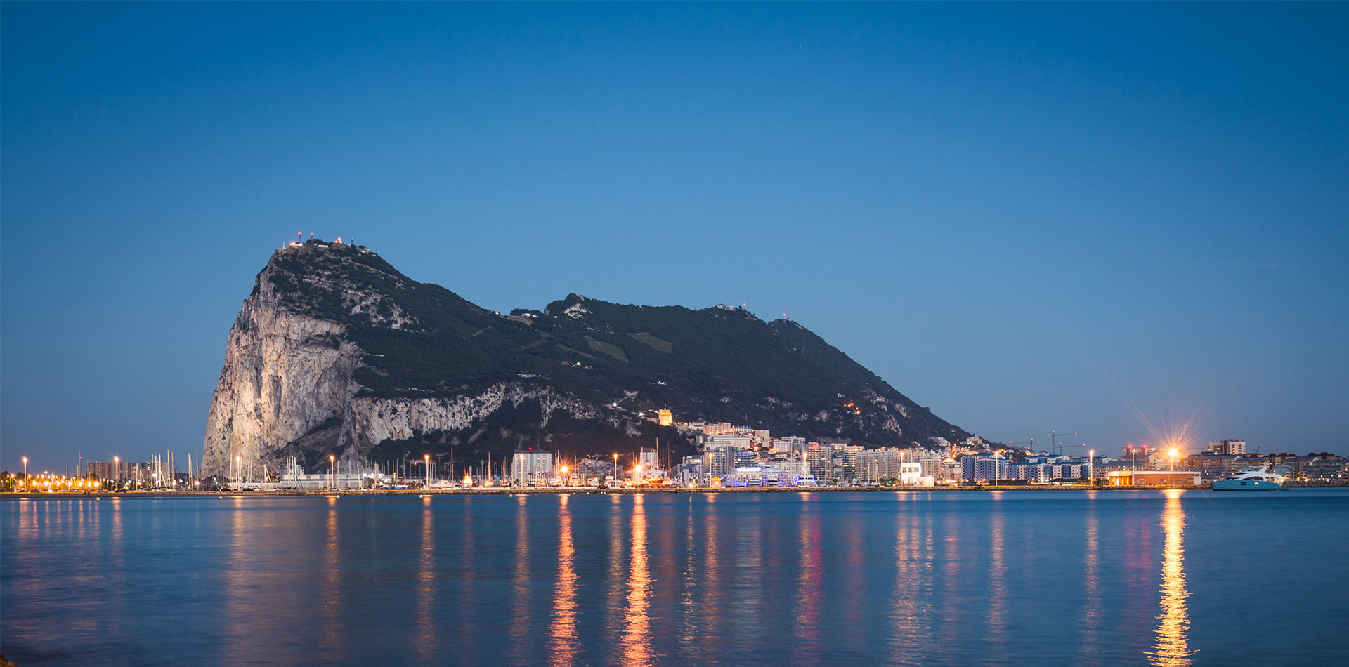 Rock of Gibraltar at sunset